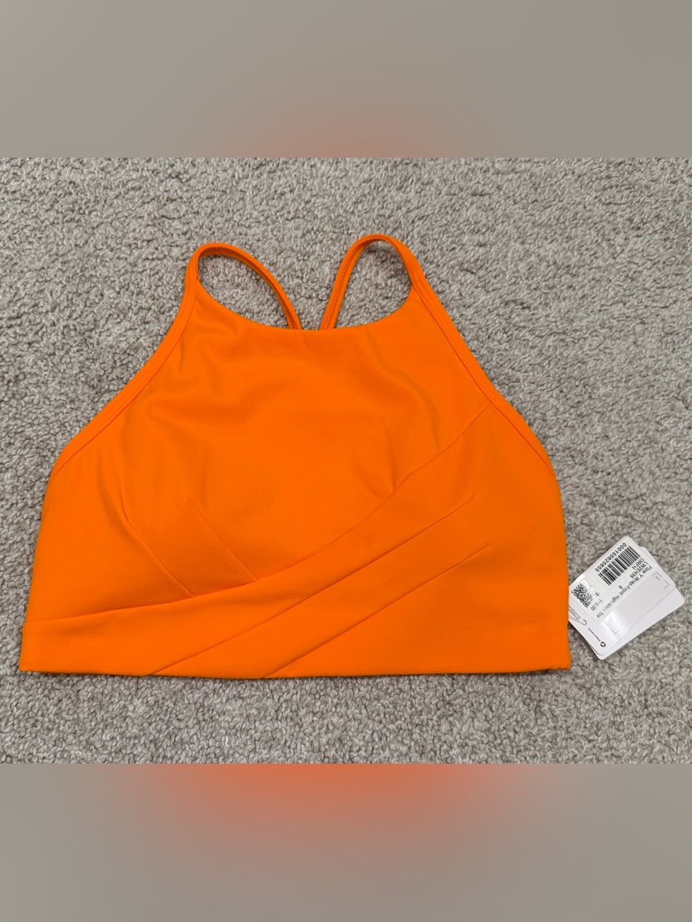 Lululemon Flow Y High-Neck Bra - Bright Orange